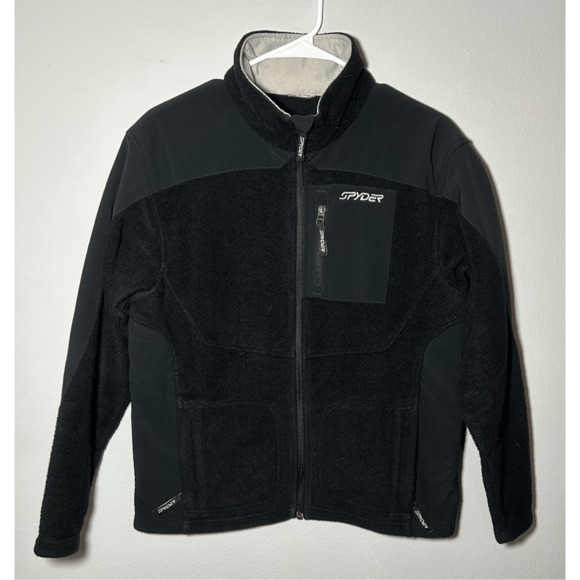 Spyder Women’s Full Zip Black Sherman Sherpa Fleece Jacket Sz L - Picture 1 of 8